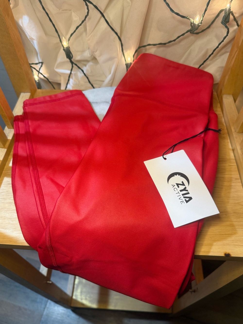 NWT ZYIA Active Red Metallic Light n Tight Hi-Rise Leggings 8-10 (24")